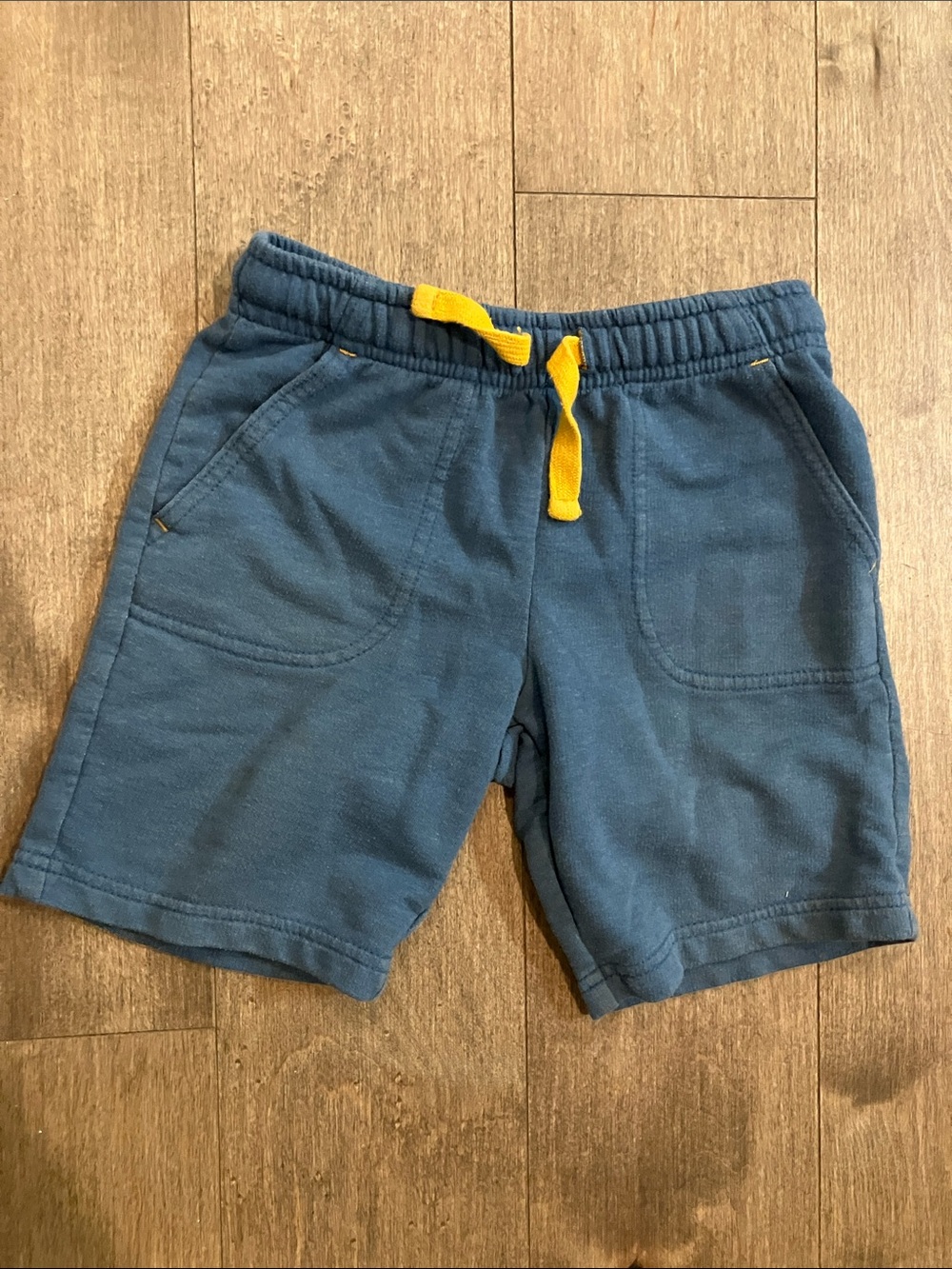 Cat & Jack Blue Knit Shorts with Yellow Drawstring